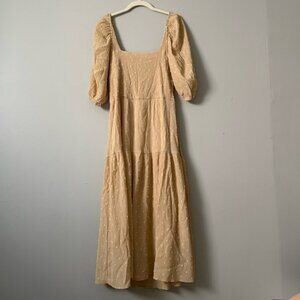 Moon River Clip Drop Midi Tiered Dress